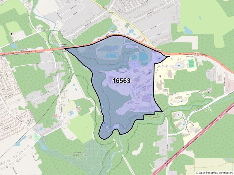 Map of ZIP Code 16563 — Erie, PA