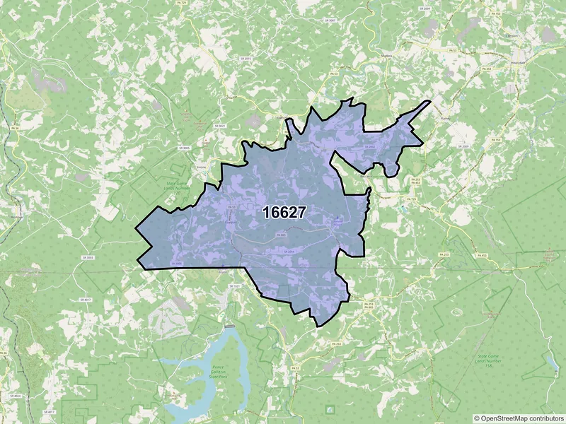 Map of Coalport, Pennsylvania and ZIP codes
