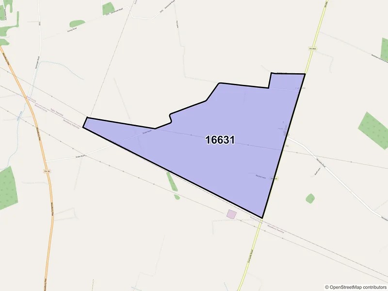 Map of Curryville, Pennsylvania and ZIP codes