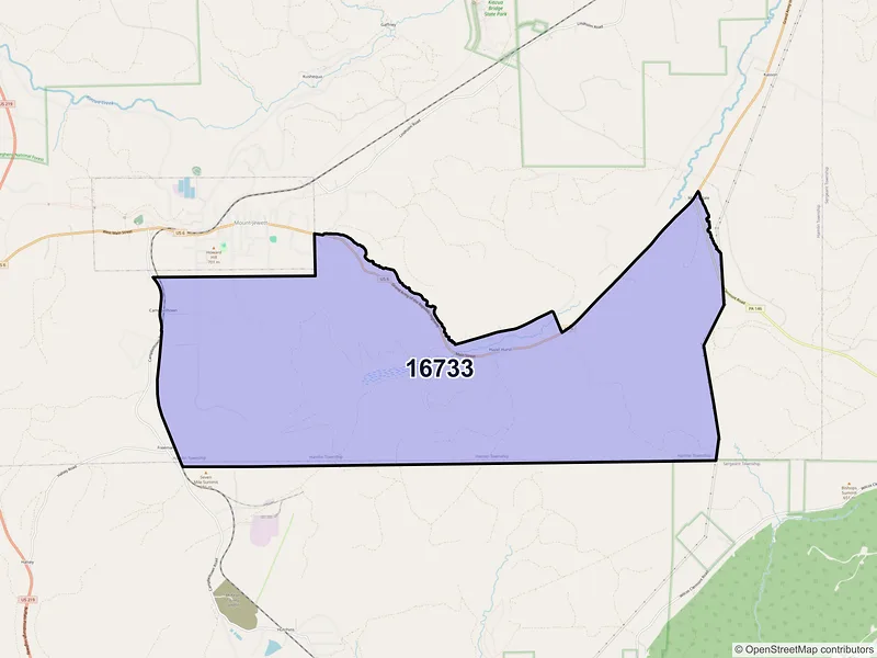 Map of Hazel Hurst, Pennsylvania and ZIP codes