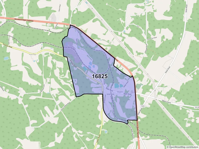 Map of Bigler, Pennsylvania and ZIP codes