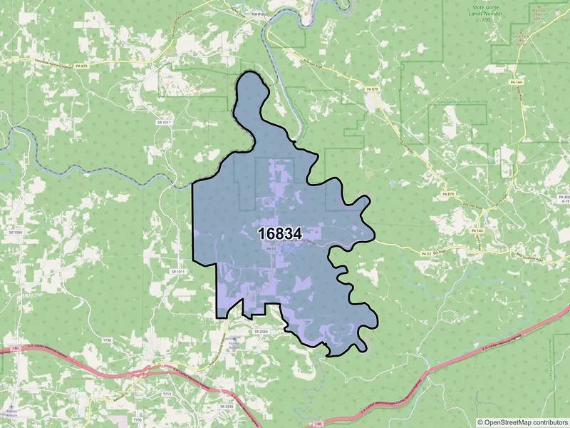 Map of Drifting, Pennsylvania and ZIP codes