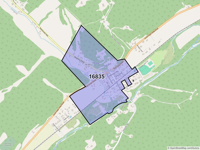 Map of Fleming, Pennsylvania and ZIP codes