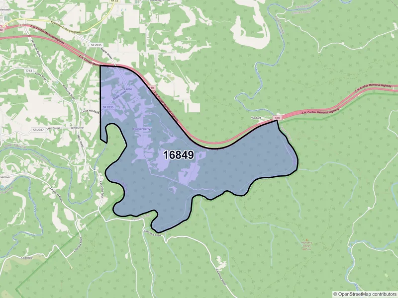 Map of Lanse, Pennsylvania and ZIP codes