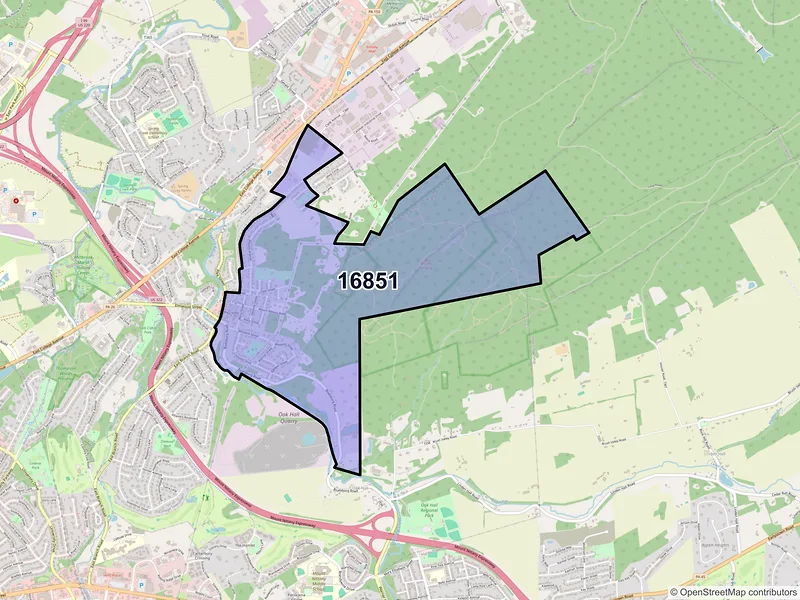 Map of Lemont, Pennsylvania and ZIP codes