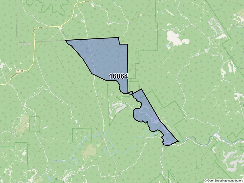 Map of ZIP Code 16864 — Orviston, PA