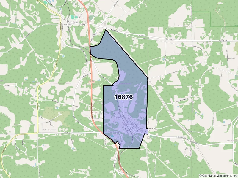Map of Wallaceton, Pennsylvania and ZIP codes