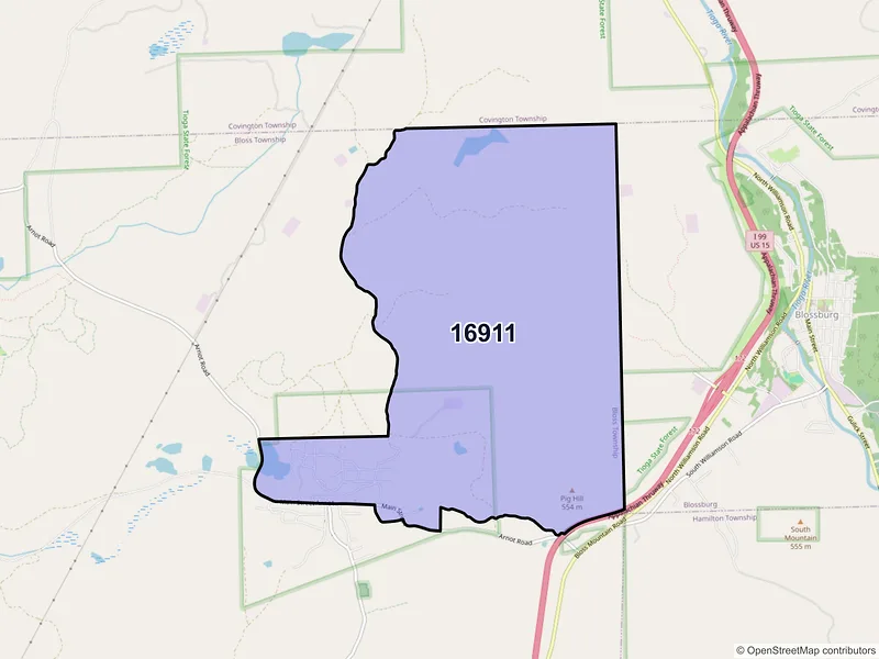 Map of Arnot, Pennsylvania and ZIP codes