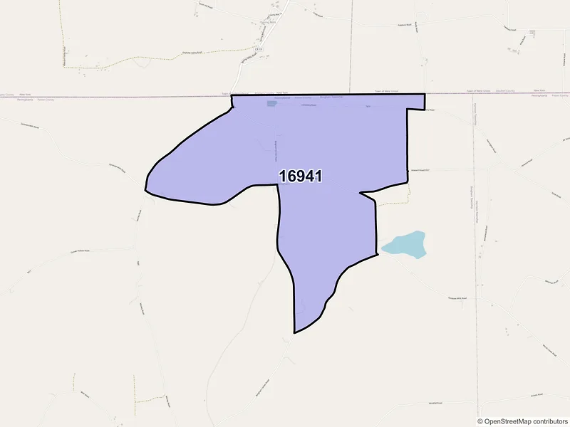 Map of ZIP Code 16941 — Genesee, PA