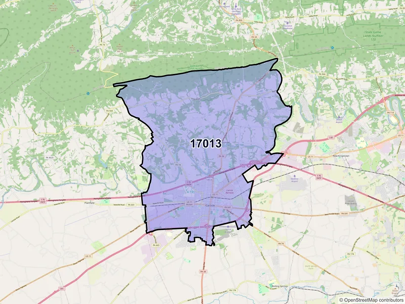Map of ZIP Code 17013 — Carlisle, PA