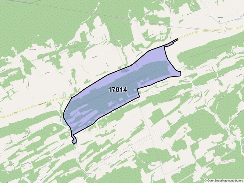 Map of ZIP Code 17014 — Cocolamus, PA