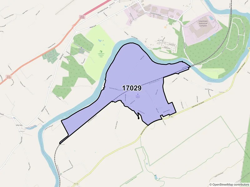 Map of ZIP Code 17029 — Granville, PA