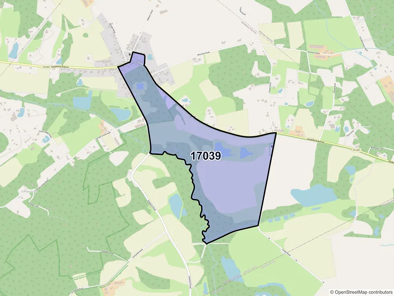 Map of Kleinfeltersville, Pennsylvania and ZIP codes