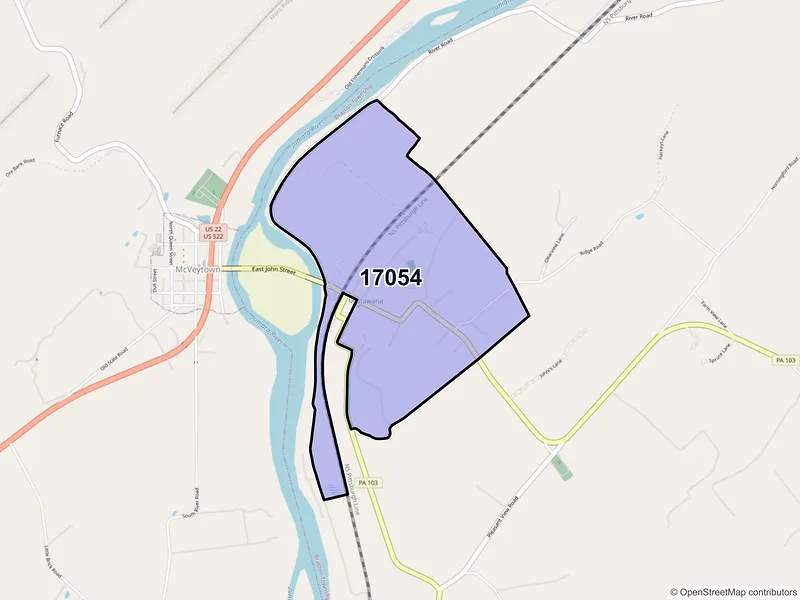Map of Mattawana, Pennsylvania and ZIP codes