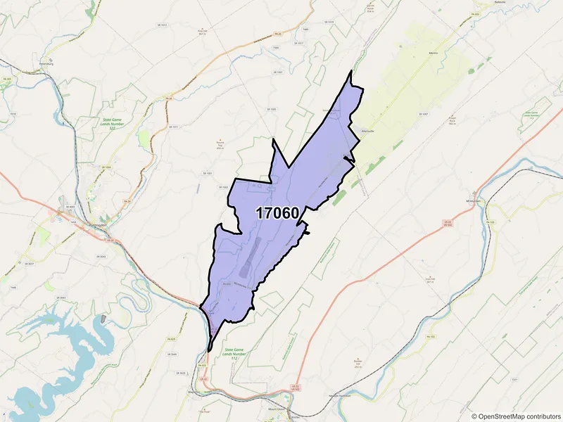 Map of ZIP Code 17060 — Mill Creek, PA