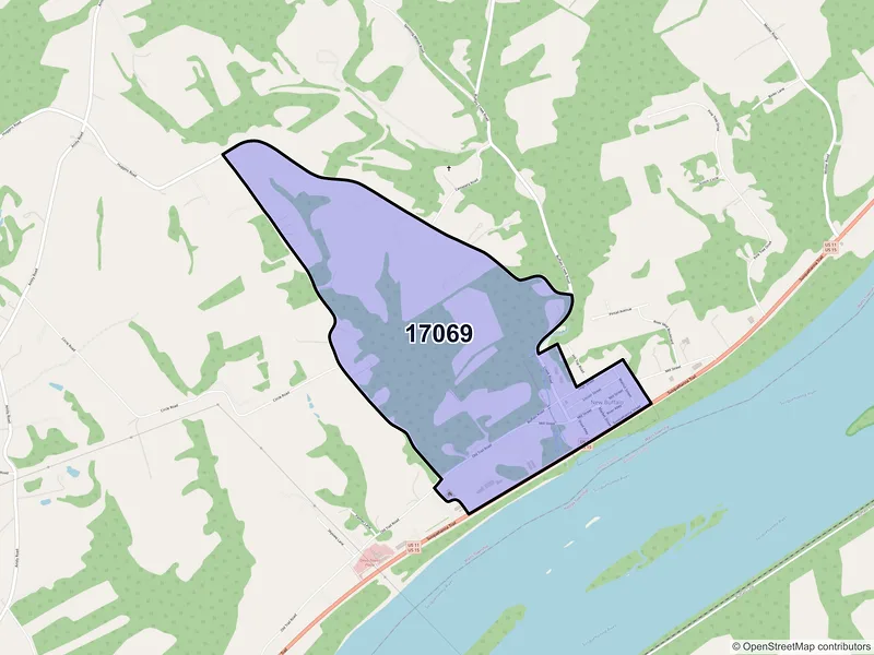 Map of New Buffalo, Pennsylvania and ZIP codes