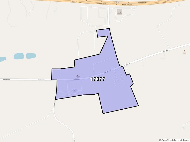Map of Ono, Pennsylvania and ZIP codes
