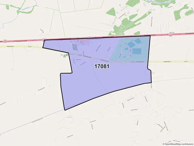 Map of Plainfield, Pennsylvania and ZIP codes