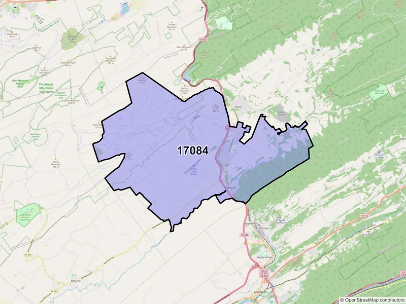 Map of ZIP Code 17084 — Reedsville, PA
