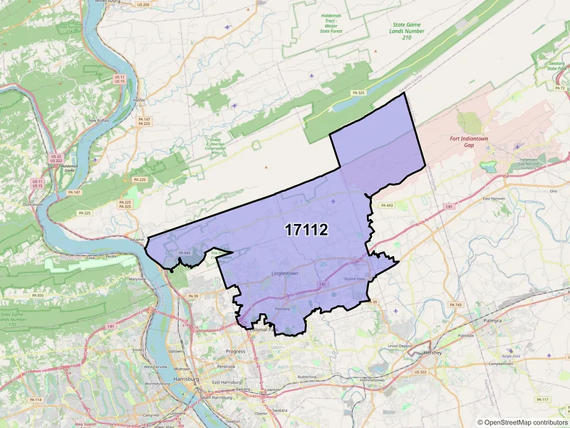 Map of ZIP Code 17112 — Harrisburg, PA