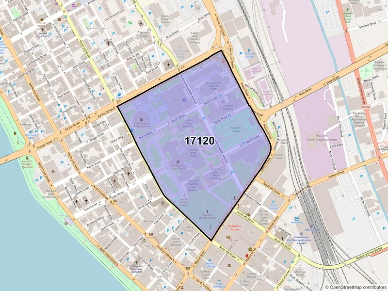 Map of ZIP Code 17120 — Harrisburg, PA