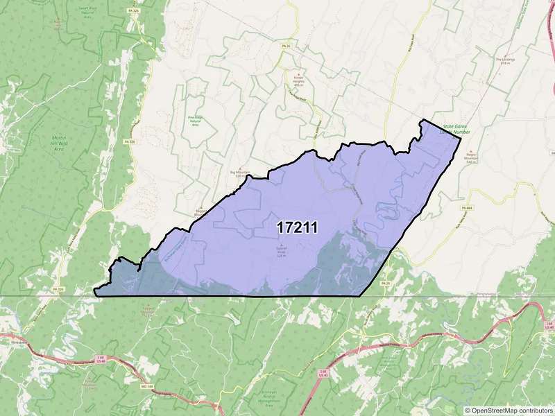 Map of Artemas, Pennsylvania and ZIP codes