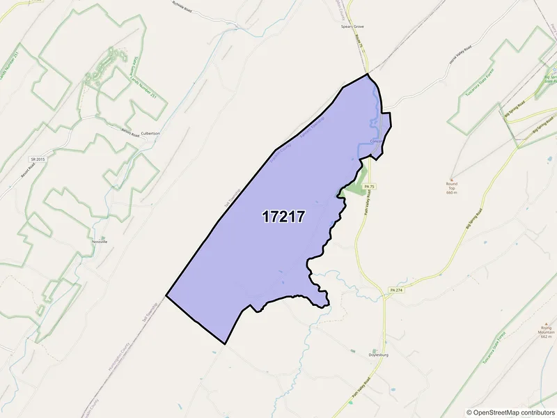Map of ZIP Code 17217 — Concord, PA