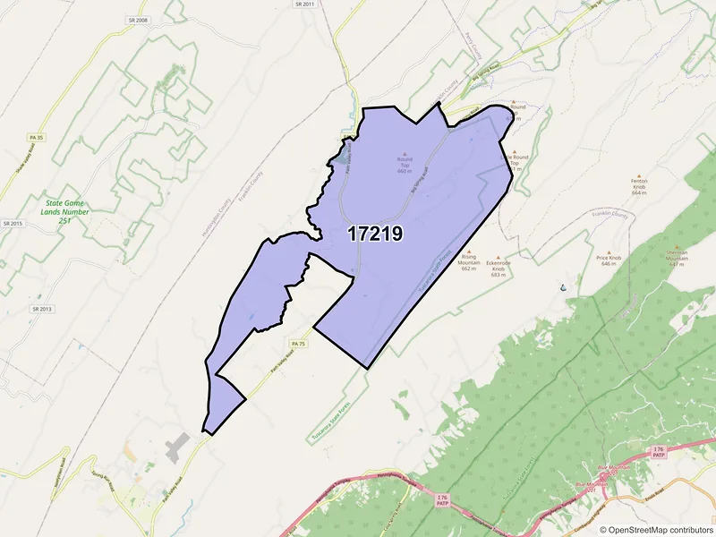 Map of ZIP Code 17219 — Doylesburg, PA