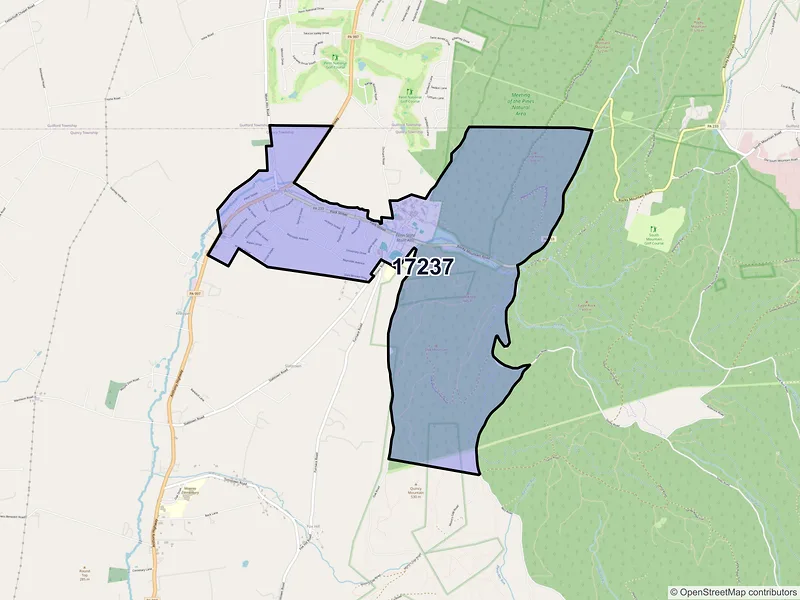 Map of ZIP Code 17237 — Mont Alto, PA