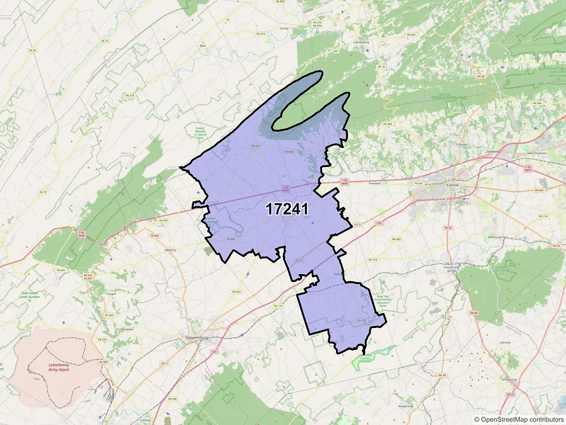 Map of ZIP Code 17241 — Newville, PA