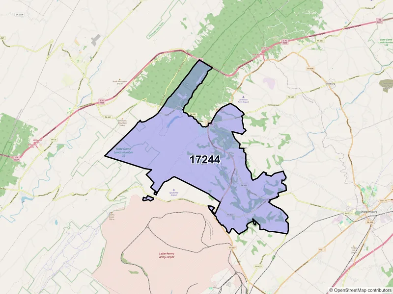 Map of ZIP Code 17244 — Orrstown, PA