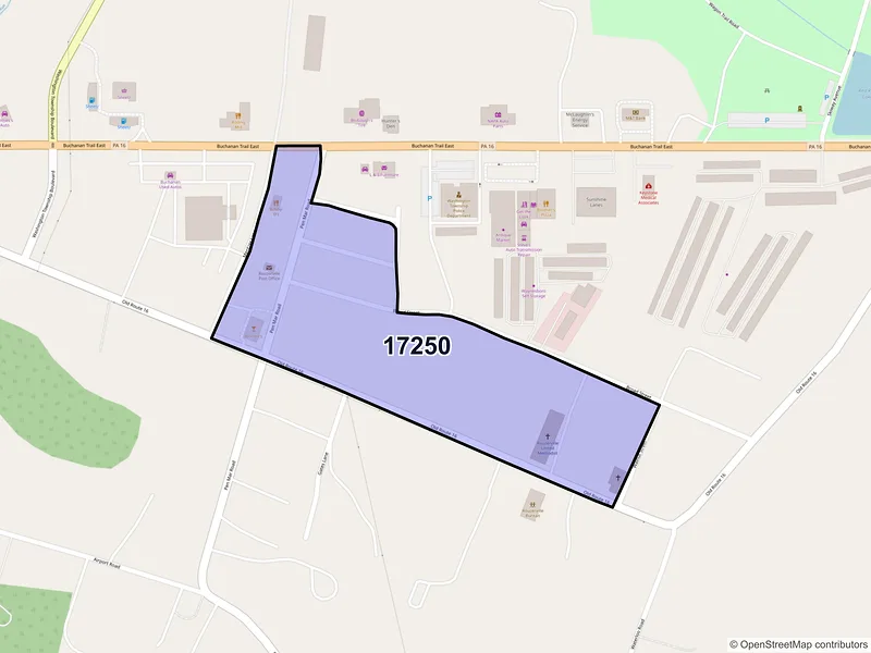 Map of Rouzerville, Pennsylvania and ZIP codes