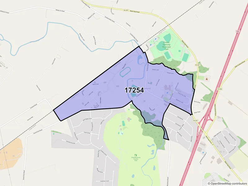 Map of Scotland, Pennsylvania and ZIP codes