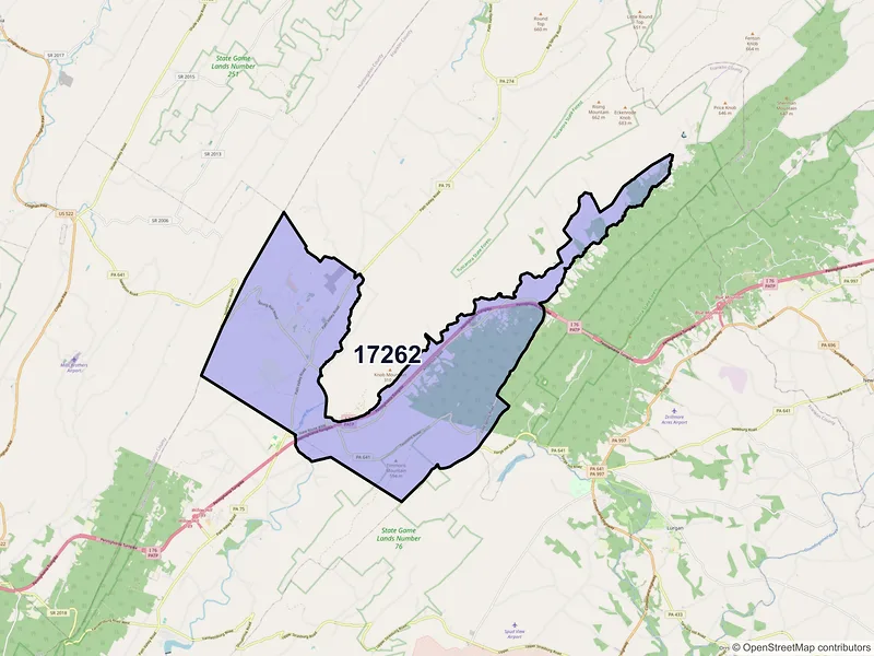 Map of ZIP Code 17262 — Spring Run, PA