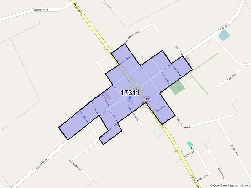Map of Codorus, Pennsylvania and ZIP codes