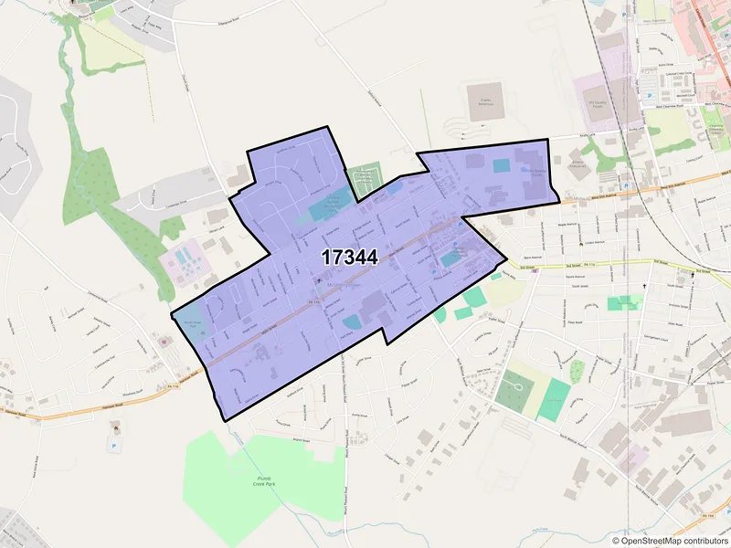 Map of Mc Sherrystown, Pennsylvania and ZIP codes