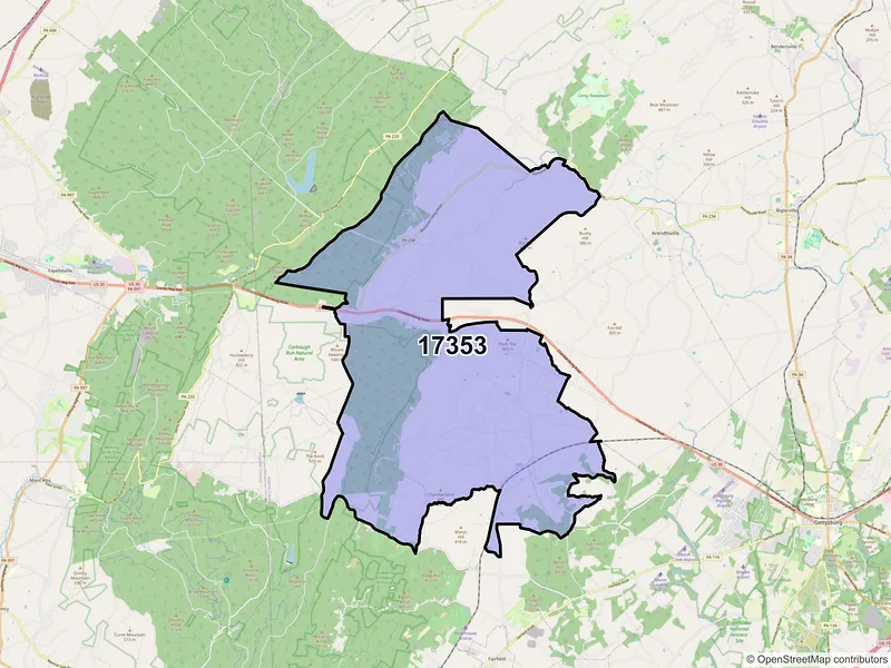 Map of ZIP Code 17353 — Orrtanna, PA