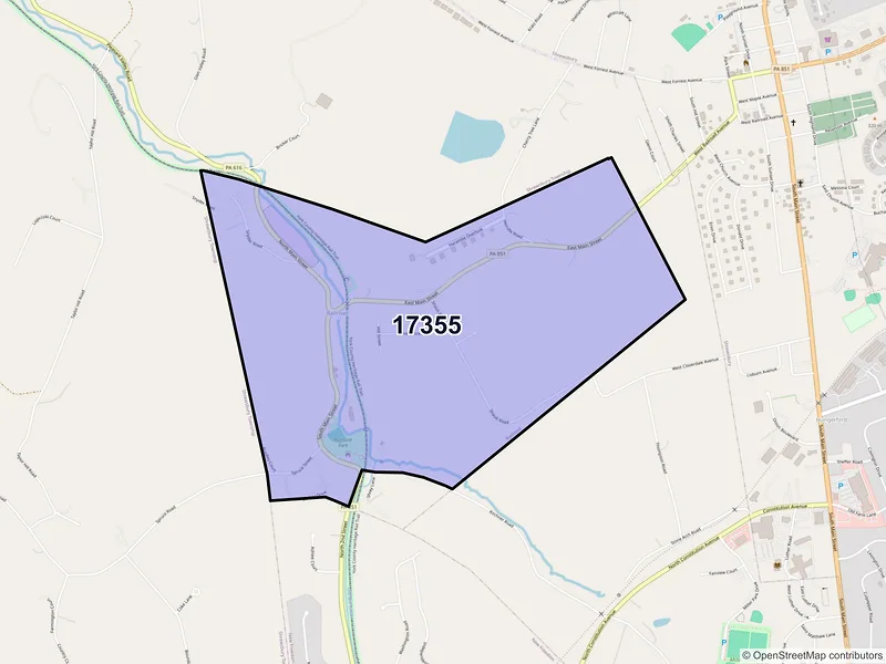 Map of Railroad, Pennsylvania and ZIP codes