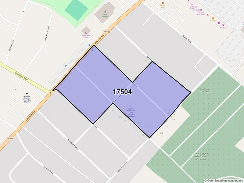Map of Bausman, Pennsylvania and ZIP codes
