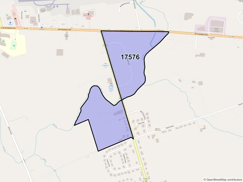 Map of Smoketown, Pennsylvania and ZIP codes