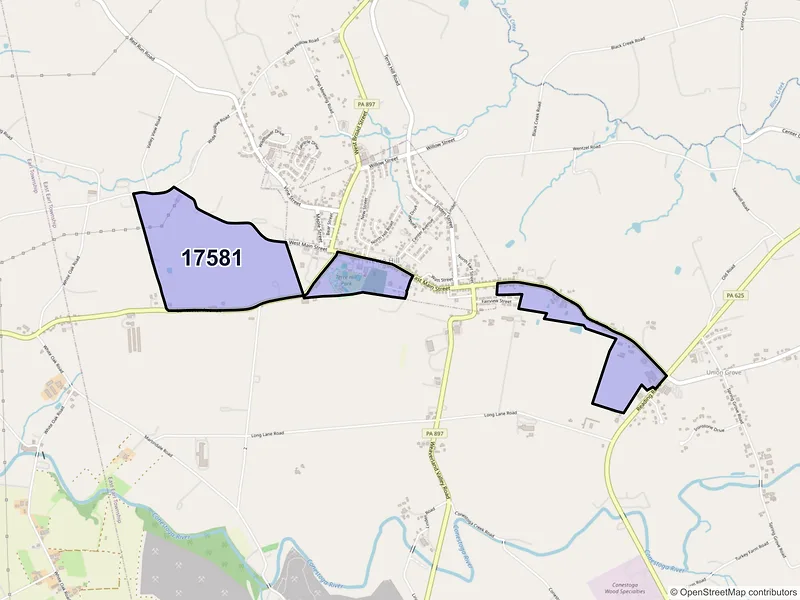 Map of Terre Hill, Pennsylvania and ZIP codes