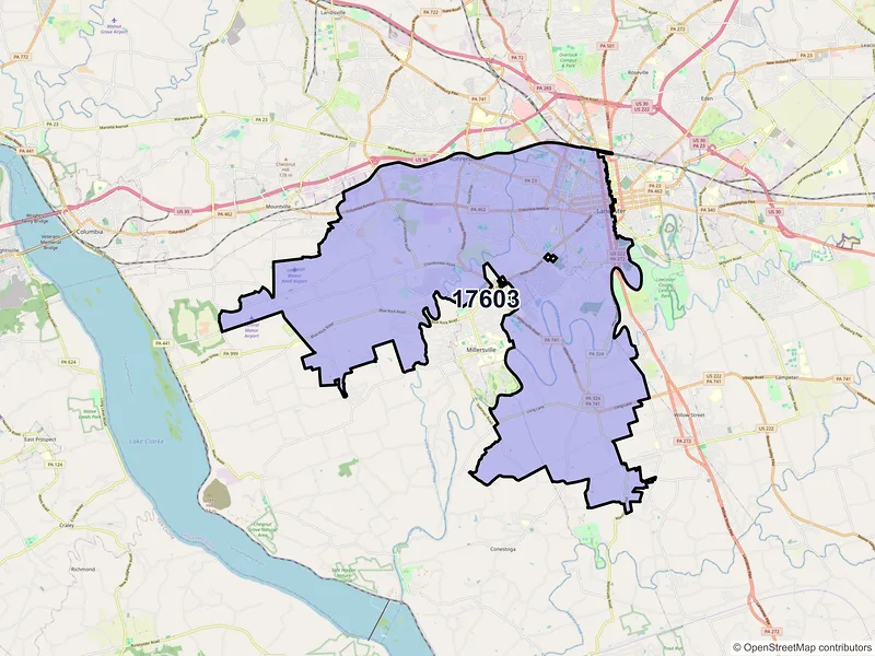 Map of ZIP Code 17603 — Lancaster, PA