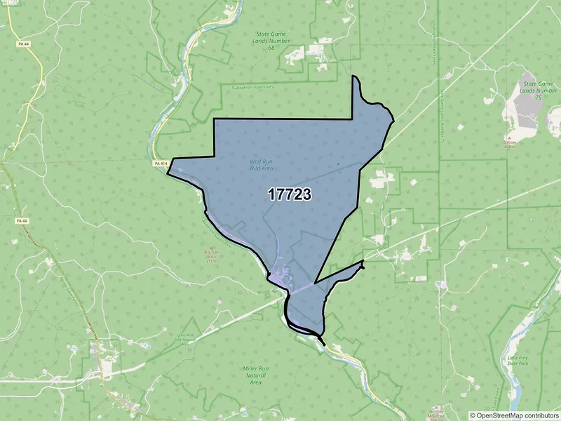 Map of Cammal, Pennsylvania and ZIP codes
