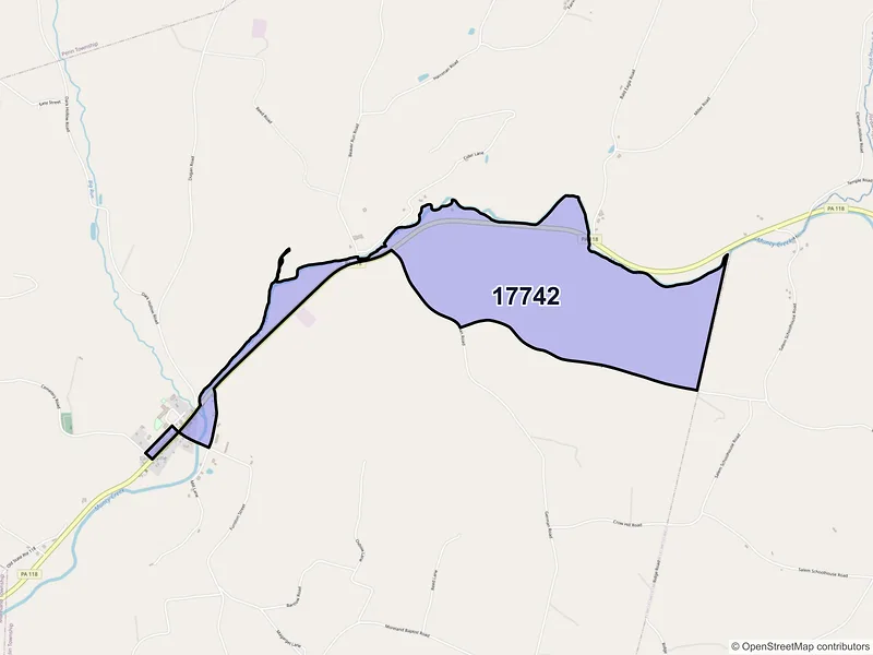 Map of Lairdsville, Pennsylvania and ZIP codes