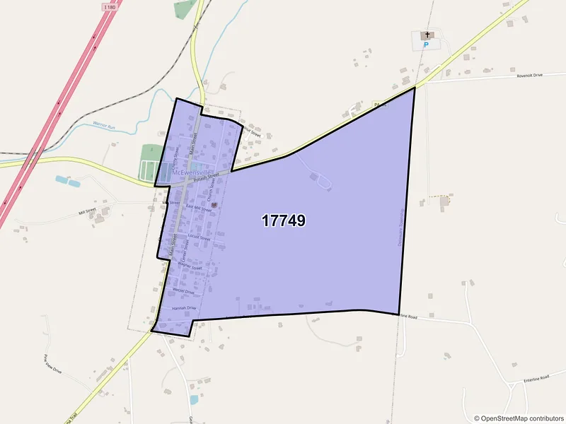 Map of Mc Ewensville, Pennsylvania and ZIP codes