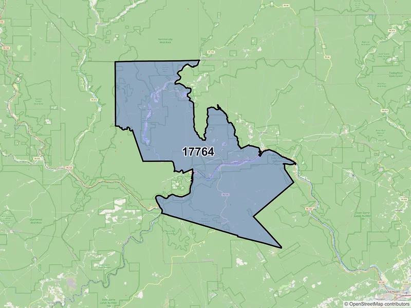 Map of ZIP Code 17764 — Renovo, PA
