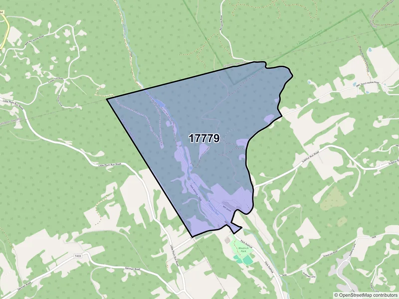 Map of Woolrich, Pennsylvania and ZIP codes