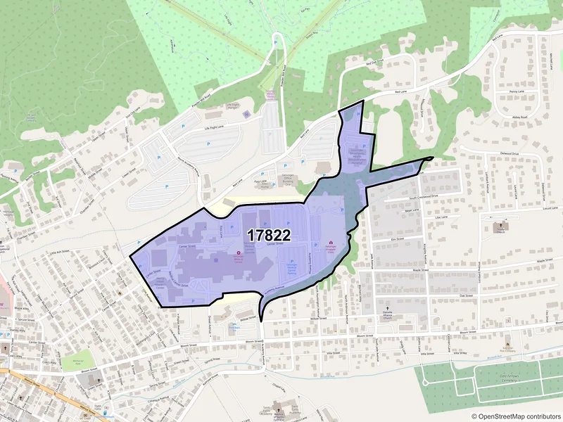 Map of ZIP Code 17822 — Danville, PA