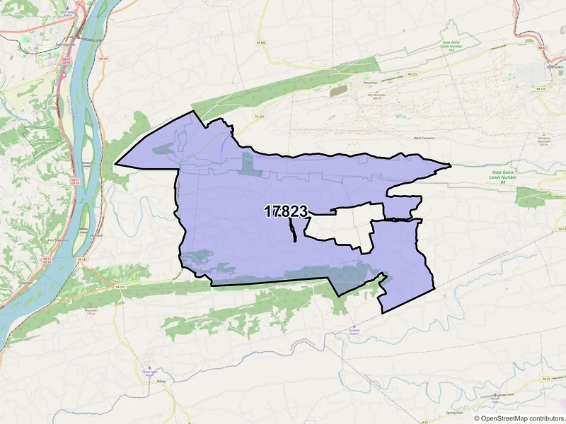 Map of ZIP Code 17823 — Dornsife, PA