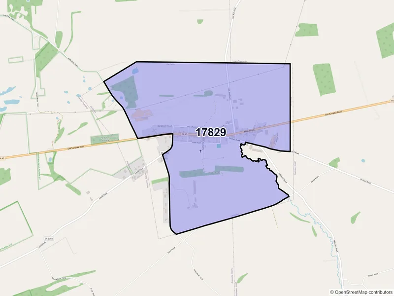 Map of Hartleton, Pennsylvania and ZIP codes